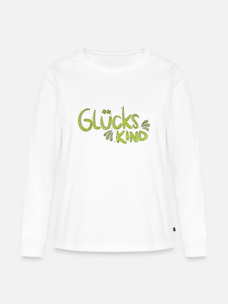 Glückskind - Frauen Premium Bio Langarmshirt - Weiß