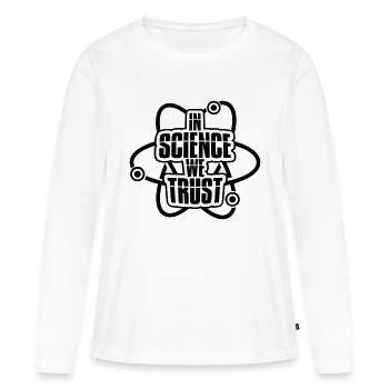Devise We Trust - T-shirt manches longues Premium bio Femme - blanc - Devant - Julia (174cm)