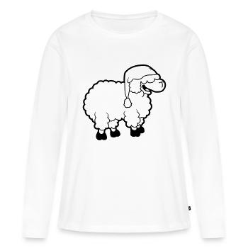 Sommeil mouton dormeur - T-shirt manches longues Premium bio Femme - blanc - Devant - Julia (174cm)
