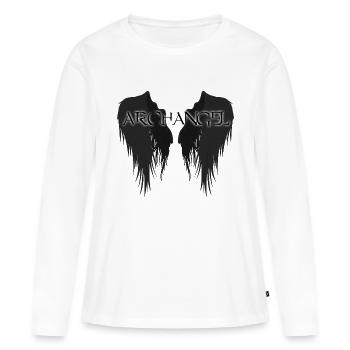 Erzengel schwarz Flügel - Frauen Premium Bio Langarmshirt - Weiß - Vorne - Julia (174cm)