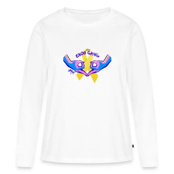 Werde Teil der Endo-Gang - Frauen Premium Bio Langarmshirt - Weiß - Vorne - Julia (174cm)