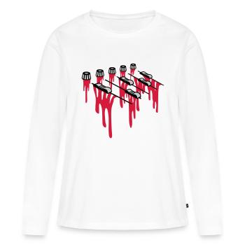 Blood Drops Mixer - Women's Premium Organic Long Sleeve Shirt - white - Front - Julia (174cm)