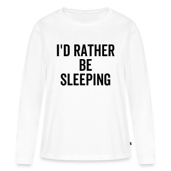 Je préfère dormir - T-shirt manches longues Premium bio Femme - blanc - Devant - Julia (174cm)