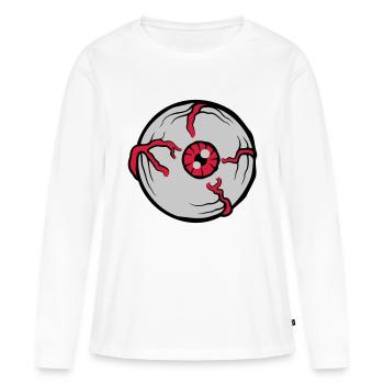 Big Crazy Horror Eye - Women's Premium Organic Long Sleeve Shirt - white - Front - Julia (174cm)