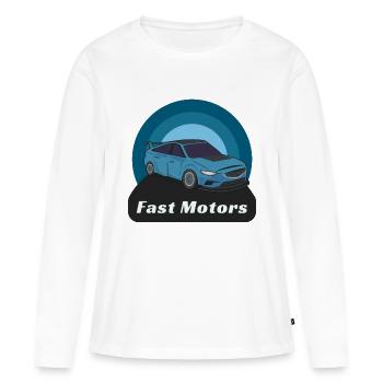Moteurs rapides - T-shirt manches longues Premium bio Femme - blanc - Devant - Julia (174cm)