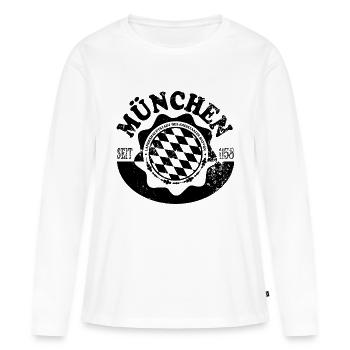 Munich - T-shirt manches longues Premium bio Femme - blanc - Devant - Julia (174cm)