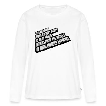 boissons de crânes ennemis - T-shirt manches longues Premium bio Femme - blanc - Devant - Julia (174cm)