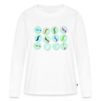 Sammlung Glasmarmor - Frauen Premium Bio Langarmshirt - Weiß - Vorne - Julia (174cm)