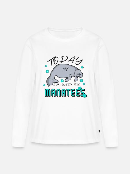 Manatee - Seekuh Spruch - Frauen Premium Bio Langarmshirt - Weiß