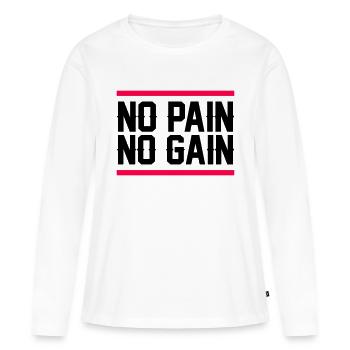 On n’a rien sans rien - T-shirt manches longues Premium bio Femme - blanc - Devant - Julia (174cm)