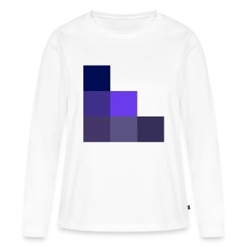 Géométrique - T-shirt manches longues Premium bio Femme - blanc - Devant - Julia (174cm)