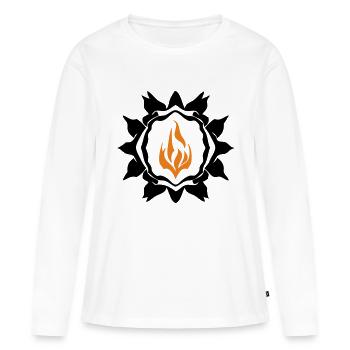 Rune de feu - T-shirt manches longues Premium bio Femme - blanc - Devant - Julia (174cm)