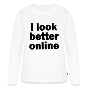 In Look Better Online - Women's Premium Organic Long Sleeve Shirt - white - Front - Julia (174cm)