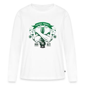 Produit naturel HIGH QLTY - T-shirt manches longues Premium bio Femme - blanc - Devant - Julia (174cm)
