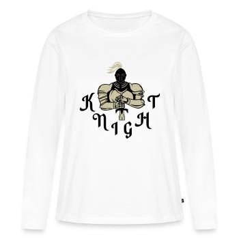 Chevalier 01 - T-shirt manches longues Premium bio Femme - blanc - Devant - Julia (174cm)