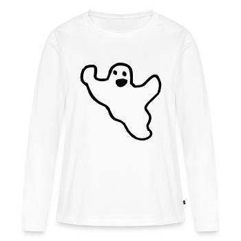 Fantôme - T-shirt manches longues Premium bio Femme - blanc - Devant - Julia (174cm)