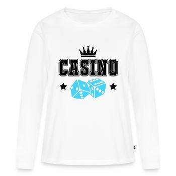 Casino - T-shirt manches longues Premium bio Femme - blanc - Devant - Julia (174cm)