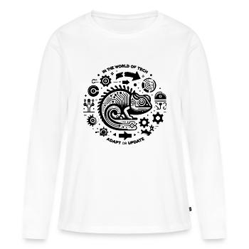 In The World of Tech Adapt or Update - Women's Premium Organic Long Sleeve Shirt - white - Front - Julia (174cm)