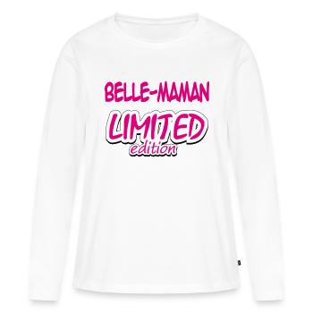 BELLE MAMAN LIMITIERTE AUFLAGE - Frauen Premium Bio Langarmshirt - Weiß - Vorne - Julia (174cm)