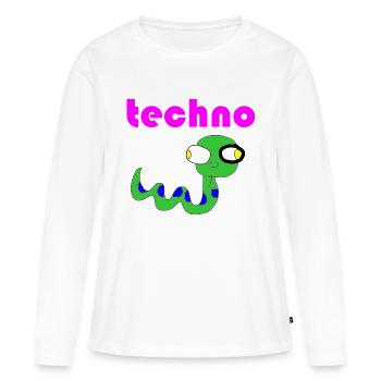 techno schlange - Frauen Premium Bio Langarmshirt - Weiß - Vorne - Julia (174cm)