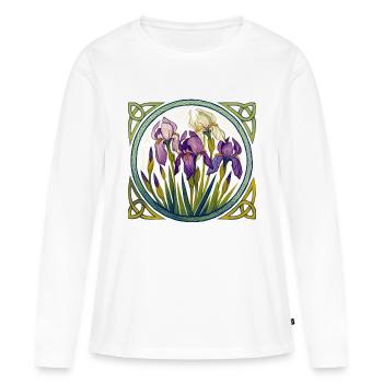 Iris - T-shirt manches longues Premium bio Femme - blanc - Devant - Julia (174cm)