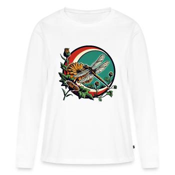 Libellule - T-shirt manches longues Premium bio Femme - blanc - Devant - Julia (174cm)