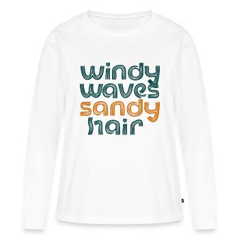 windy waves - Frauen Premium Bio Langarmshirt - Weiß - Vorne - Julia (174cm)
