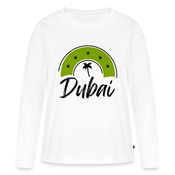 Dubaï - T-shirt manches longues Premium bio Femme - blanc - Devant - Julia (174cm)