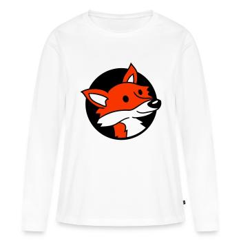 trou de renard roux renard sauvage animal peeps visage tête - T-shirt manches longues Premium bio Femme - blanc - Devant - Julia (174cm)