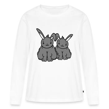 2 Bunnies Fat Friends Team Crew Surpoids Fat - T-shirt manches longues Premium bio Femme - blanc - Devant - Julia (174cm)