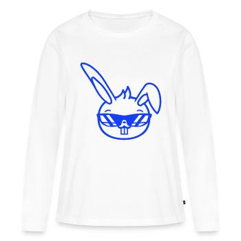 Hase Sonnenbrille Cool Hasenzähne Kaninchen Lustig - Frauen Premium Bio Langarmshirt - Weiß - Vorne - Julia (174cm)