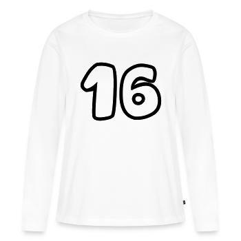 16 - T-shirt manches longues Premium bio Femme - blanc - Devant - Julia (174cm)