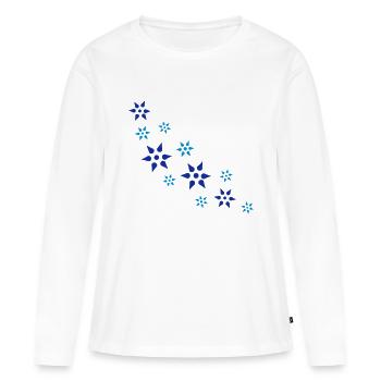 Flocons de Neige - T-shirt manches longues Premium bio Femme - blanc - Devant - Julia (174cm)