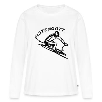 Pistengott (1) einfarbig - Frauen Premium Bio Langarmshirt - Weiß - Vorne - Julia (174cm)
