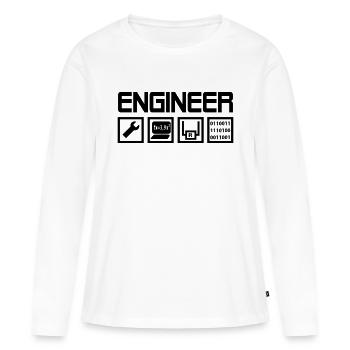 Ingénieur - Symboles - T-shirt manches longues Premium bio Femme - blanc - Devant - Julia (174cm)