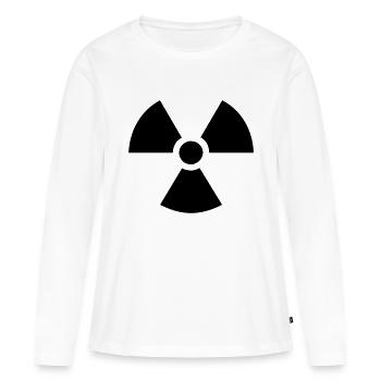 Radioactif - Atome - nucléaire - T-shirt manches longues Premium bio Femme - blanc - Devant - Julia (174cm)