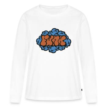 Funk Cloud - T-shirt manches longues Premium bio Femme - blanc - Devant - Julia (174cm)
