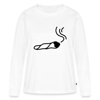 Joint - Line - Frauen Premium Bio Langarmshirt - Weiß - Vorne - Julia (174cm)
