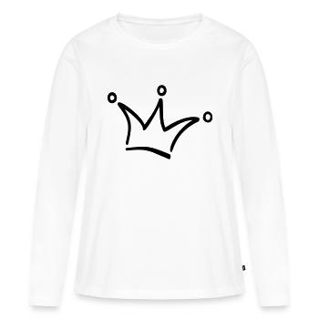 KRONE trident - T-shirt manches longues Premium bio Femme - blanc - Devant - Julia (174cm)