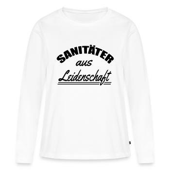 Sanitäter aus Leidenschaft - Frauen Premium Bio Langarmshirt - Weiß - Vorne - Julia (174cm)