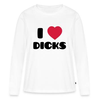 I Love Dicks - T-shirt manches longues Premium bio Femme - blanc - Devant - Julia (174cm)