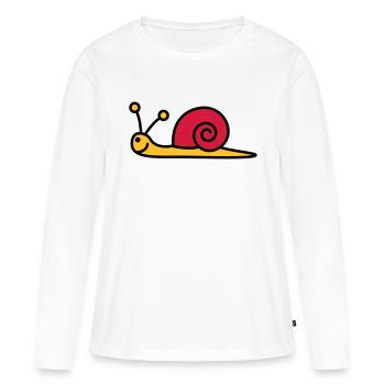 schnecke_3c - T-shirt manches longues Premium bio Femme - blanc - Devant - Julia (174cm)