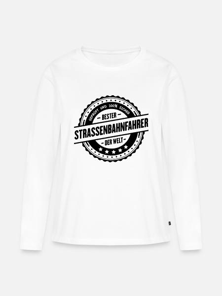 Bester Strassenbahnfahrer - Frauen Premium Bio Langarmshirt - Weiß