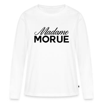 madame morue - T-shirt manches longues Premium bio Femme - blanc - Devant - Julia (174cm)