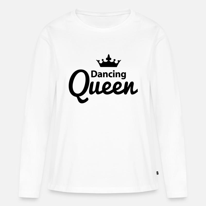 Dancing Queen - Frauen Premium Bio Langarmshirt - Weiß
