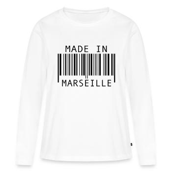 Made in Marseille - Frauen Premium Bio Langarmshirt - Weiß - Vorne - Julia (174cm)
