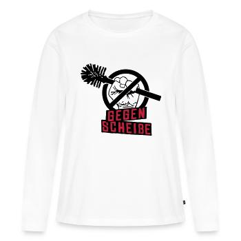 gegen scheiße - T-shirt manches longues Premium bio Femme - blanc - Devant - Julia (174cm)