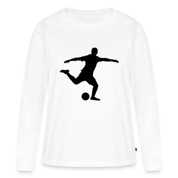 coup de Football - T-shirt manches longues Premium bio Femme - blanc - Devant - Julia (174cm)
