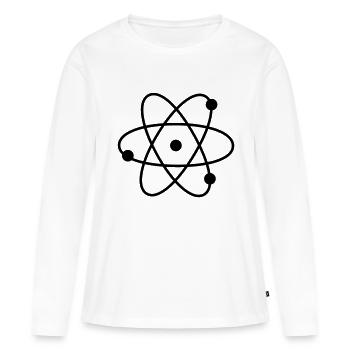atom - T-shirt manches longues Premium bio Femme - blanc - Devant - Julia (174cm)