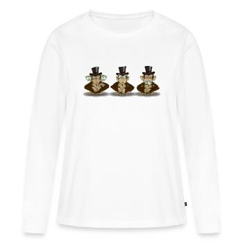 nichts hoeren sehen sagen - wirtschaftskrise - Frauen Premium Bio Langarmshirt - Weiß - Vorne - Julia (174cm)